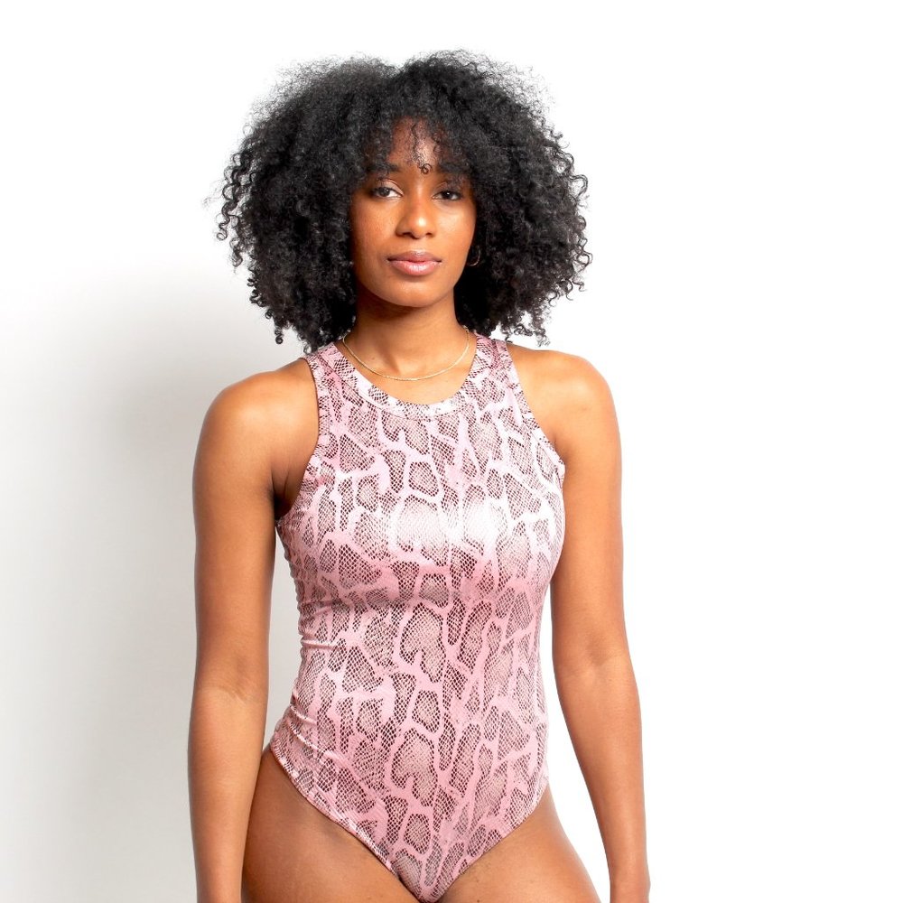 Mauve Snake Print Bodysuit